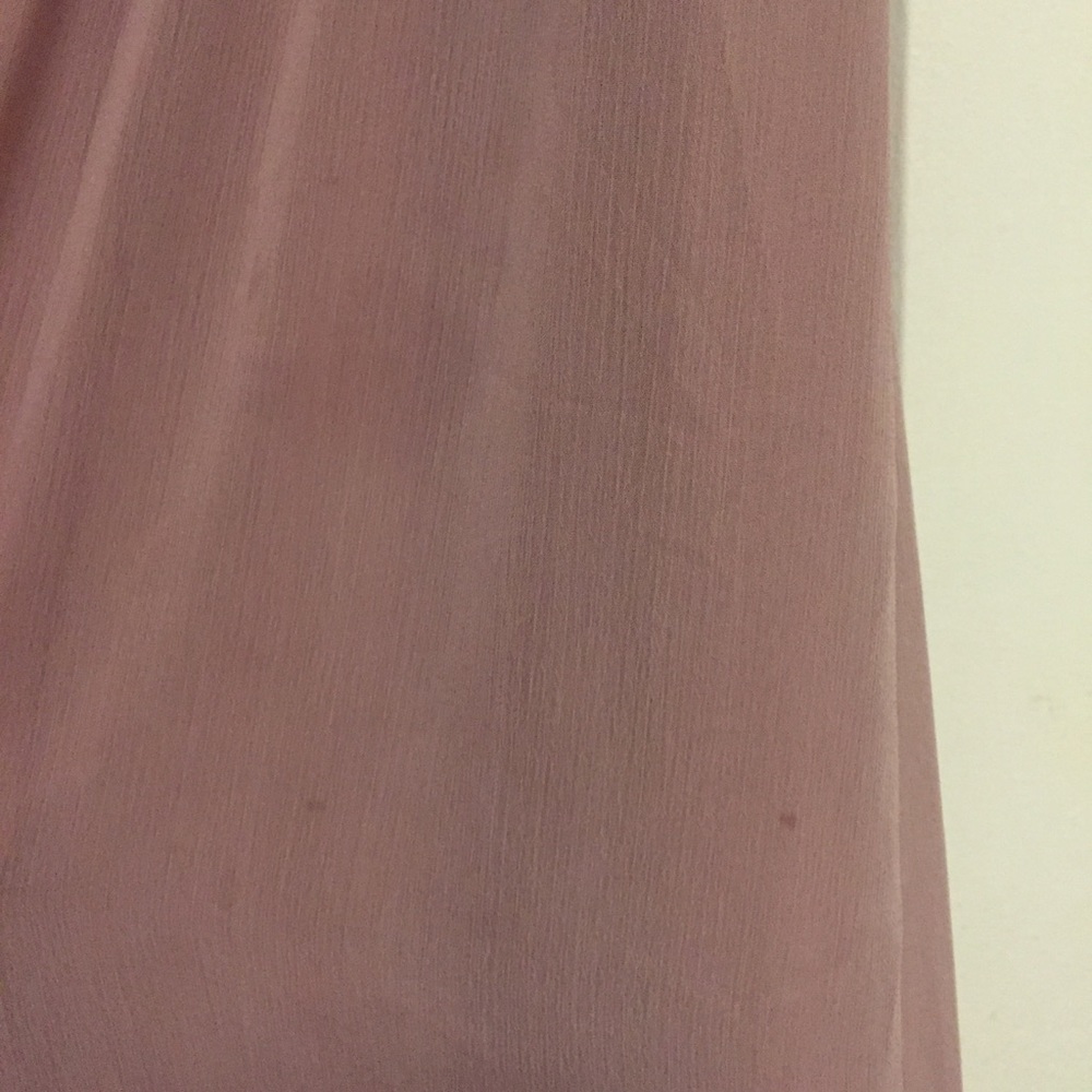 Mauve Pink Chiffon Bridesmaid Dress w/ Lace - Picture 4 of 8